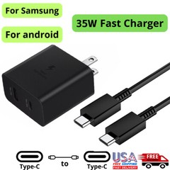 Super 35W PD Power Adapter Duo Wall Charger+Cables For Samsung S23-S20 NOTE 20 U