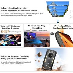 Blackview XPLORE 2 Projector 5G Rugged Phone Android 15 Mobile Waterproof Unlock