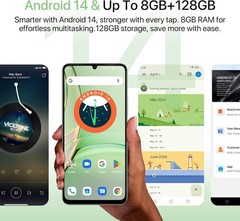 UMIDIGI G9T 4GB+4GB 128GB Dual SIM 6.75” Unlocked Android 14 Smartphone