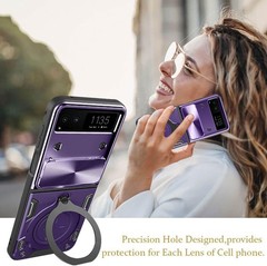 Motorola razr 2023 Case (6.9 Inches), Slim Phone Cover with Metal Ring Holder, P