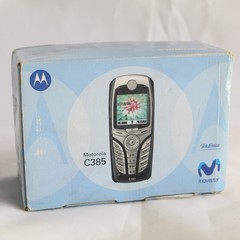 Rare Vintage Motorola C385 Movistar Black Phone International In Box Bundle