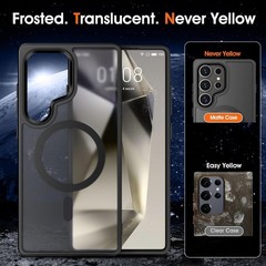 Magnetic Samsung Galaxy S26 Ultra Case Matte, Frosted Translucent Shockproof Cas
