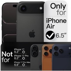Ultra-Thin Slim Case for iPhone 17 Air, Matte Black, Lightweight, Lens Protectio