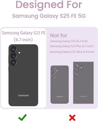 Floral Samsung Galaxy S25 FE 5G Case for Women with 2X Screen Protector, Girls
