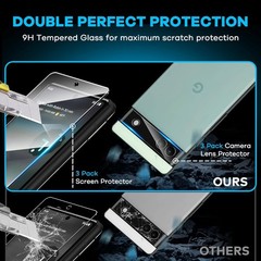 [3+3 PCS] Screen Protector & Camera Lens Protector for Google Pixel 6a 5G 6.1 In