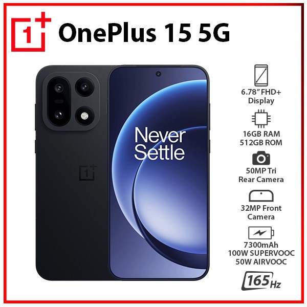 (New) OnePlus 15 5G 16GB+512GB BLACK Dual SIM Global Ver. Android Cell Phone