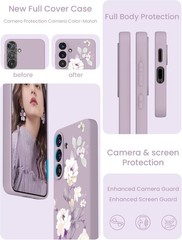 Floral Samsung Galaxy S25 FE 5G Case for Women with 2X Screen Protector, Girls