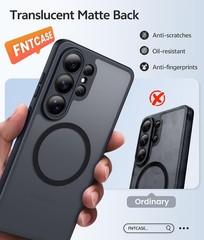 Translucent Matte Black Case for Samsung Galaxy S26 Ultra – Shockproof Military