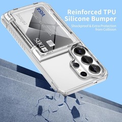 Samsung Galaxy S26 Ultra Case Wallet Clear Case with Card Holder Heavy Duty Cove