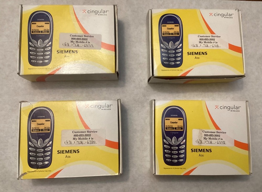 Siemens A56 (Cingular) Untested Vintage Cell Phone Lot Of 4 in a Box