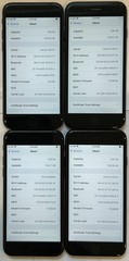 LOT OF FOUR USED GSM UNLOCKED APPLE iPhone 7, 128GB A1660 MNAJ2LL/A PHONES