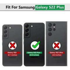 for Samsung Galaxy S22+ Plus Case Built in Kickstand Screen Protector Full Body