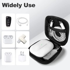 Portable EVA Earbud Case Organizer Bag SD Card Earphone Accessories Carabiner
