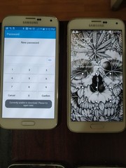 Lot of 7 Samsung Galaxy S5 SM-G900T and SM-G900V 16GB For parts