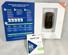 NIB New In Box TRACFONE Cell Flip Phone LG 442BG + Airtime Refill 60 Minute CARD