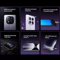 Unlocked Xiaomi Redmi Note 14 Pro 5G 6.67″200MP 128GB/256GB/512GB Android5100mAh
