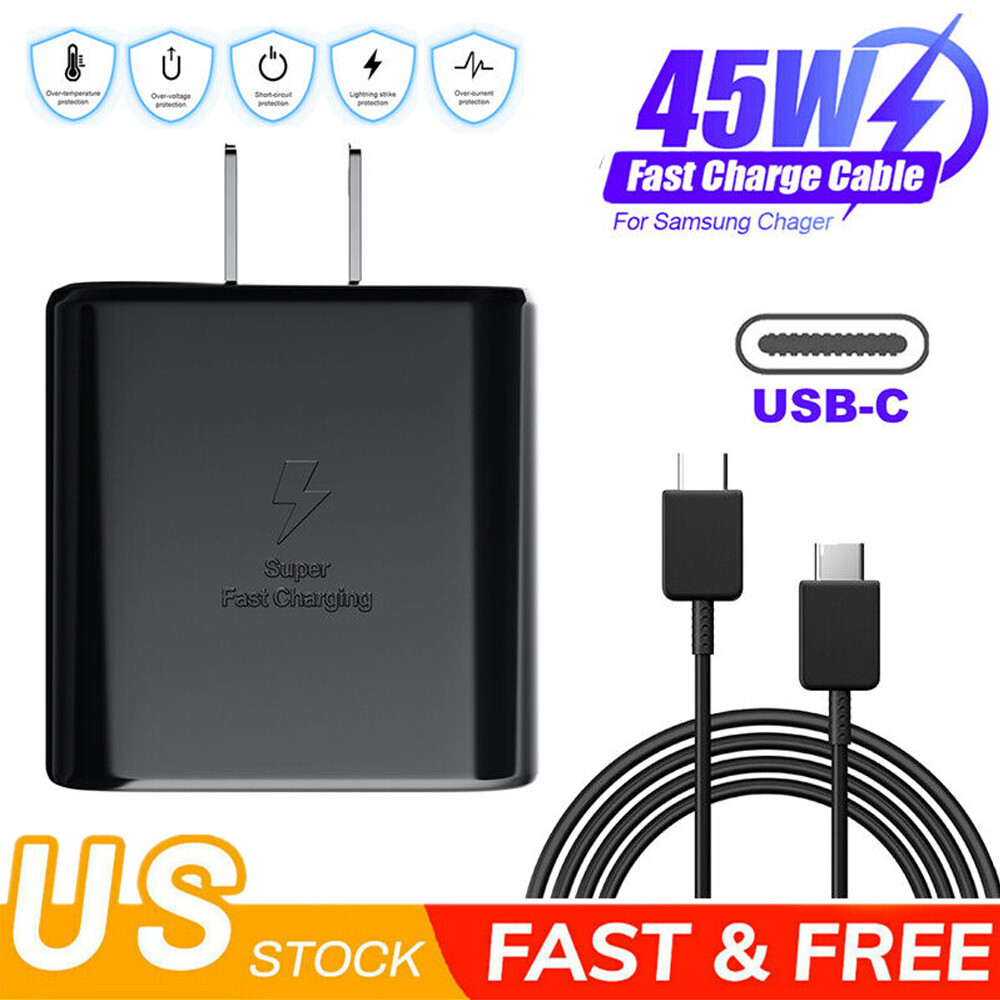 45w Type USB-C Super Fast Wall Charger +6FT Cable For Samsung Galaxy S20~24 Note