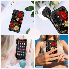 Unique Flower Pattern Samsung Galaxy A17 Case, Heavy Duty Dual Layer Shockproof