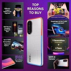 POCO M7 Plus 5G Factory Unlocked Dual SIM 128GB 7000mAh Android Phone Silver