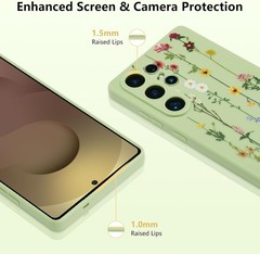 Floral Case for Samsung Galaxy S26 Ultra 5G, Cute Flower Pattern Slim Cover Gree