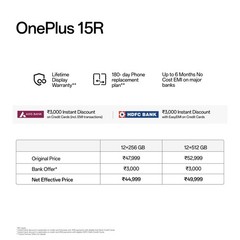 OnePlus 15R 12GB 512GB Mint Breeze Snapdragon® 8 Gen 5 7400 Mah Global Version