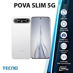 NEW TECNO Pova Slim Android Cell Phone (8GB+256GB/WHITE/Octa Core/Unlocked)