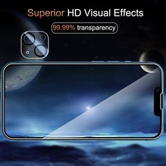 3 Pack iPhone 13 Screen Protector & Camera Lens Protector, Bubble Free, Ultra HD