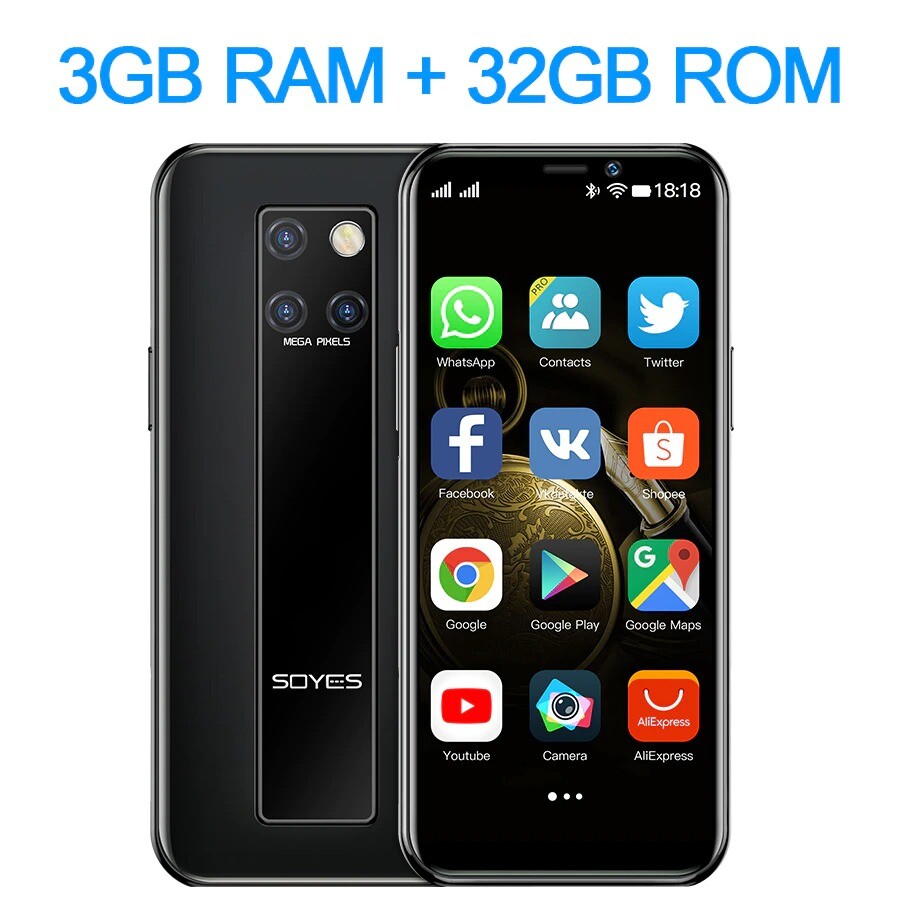Small mini Android 9.0 smartphones cheap 4G Quad core Face ID cell phone 3GB RAM