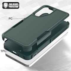 Heavy Duty Dark Green Phone Case for Galaxy A17 5G, Military Grade with Screen P