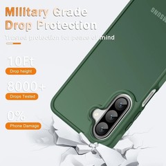 Samsung Galaxy A17 5G Case, Matte Phone Case with Screen Protector, Dark Green