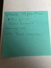 Apple iPhone 15 Pro Max, 1TB, Black Titanium *For Parts*