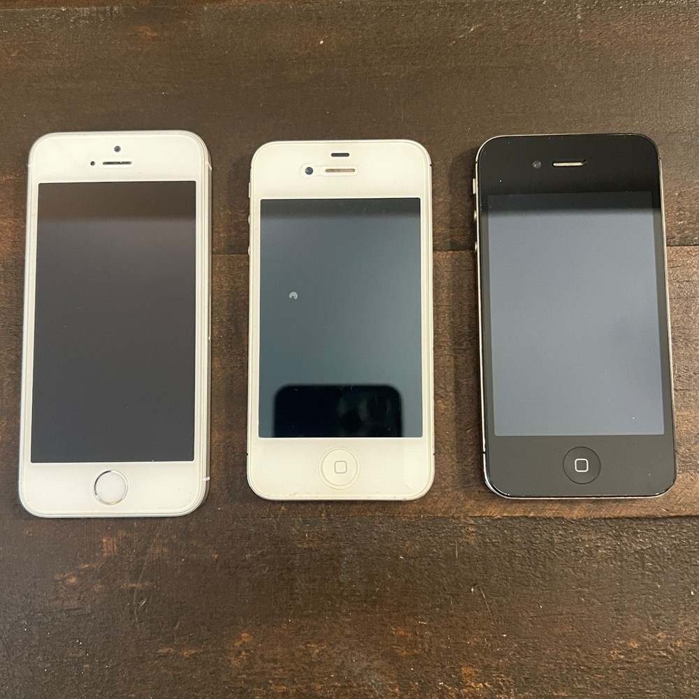 LOT of 3 Apple iPhone 4s IOS7 4S SE A1387 A1662 UNTESTED – PARTS ONLY
