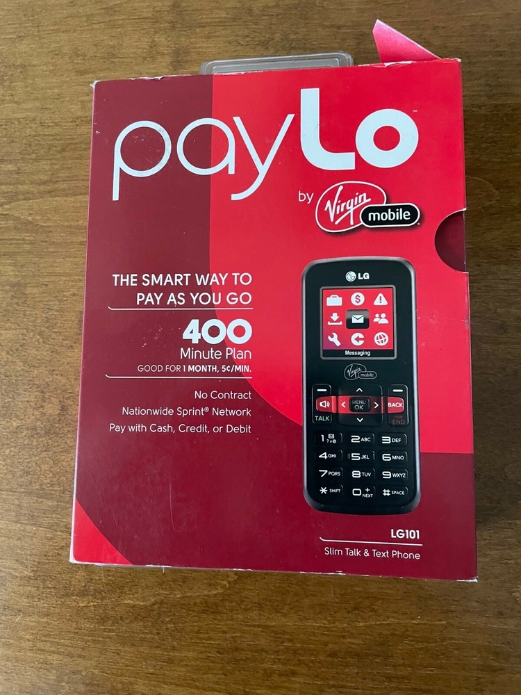 VIRGIN MOBILE PAY LO LG 101 CELL PHONE NEW