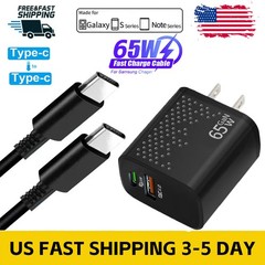 65W Type USB C Super Fast Wall Charger+3ft Cable For Samsung Galaxy S22 S21 S23