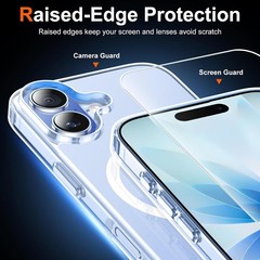 Clear Case & Screen Protector for iPhone 17 with Anti-Yellowing Military-Grade P