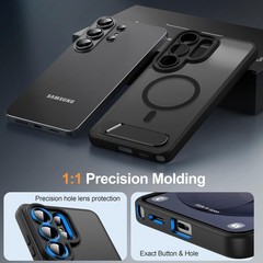 Translucent Matte Black Case for Samsung Galaxy S26 Ultra, Magnetic with Kicksta