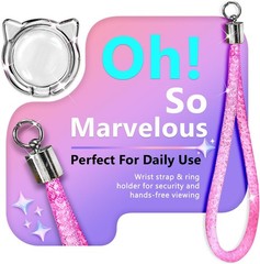2PCS Case & Screen Protector for Samsung Galaxy S24 Ultra Pink Aqua Glitter Spar
