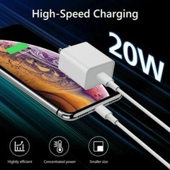 20W PD Wall Adapter Fast Power Charger USB-C 3ft Cable for iphone 14 13 12 11 10