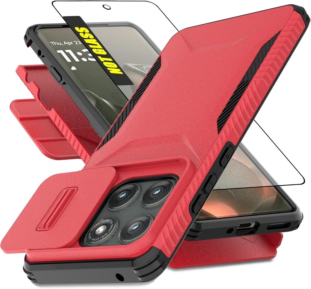 Motorola Moto Edge 2025 Case with HD Screen Protector & Slide Camera Cover