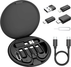 Multi USB Charger Adapter Kit, Micro USBC Adaptor, 1Ft 100W Charging Cable, Type
