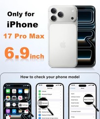 iPhone 17 Pro Max Case: Solid White Matte 17 Promax Magnetic Phone Cover with Fu
