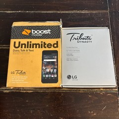LG Tribute Dynasty Black/Silver 16GB Boost Mobile 4G LTE Prepaid New Not Tested