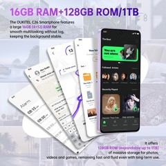 2026 OUKITEL C26 Android 16 Smartphone 24GB+128GB 5150mAh 6.63″ Display T-Mobile