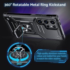 Shockproof Protective Case for Galaxy S24 Ultra, Military Grade with Metal Kicks