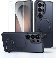 Black Translucent Matte Case for Samsung Galaxy S26 Ultra, Magnetic Stand, Shock