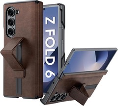 Samsung Galaxy Z Fold 6 Case with Hand Strap & Kickstand & Hinge Protection
