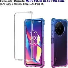 TCL 50 XL 5G Phone Case, TCL 50XL Nxtpaper Phone Case with Screen Protector, Blu