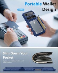 iPhone Air Wallet Case, Built-in Card Holder & Slide Camera Cover & RFID Blockin