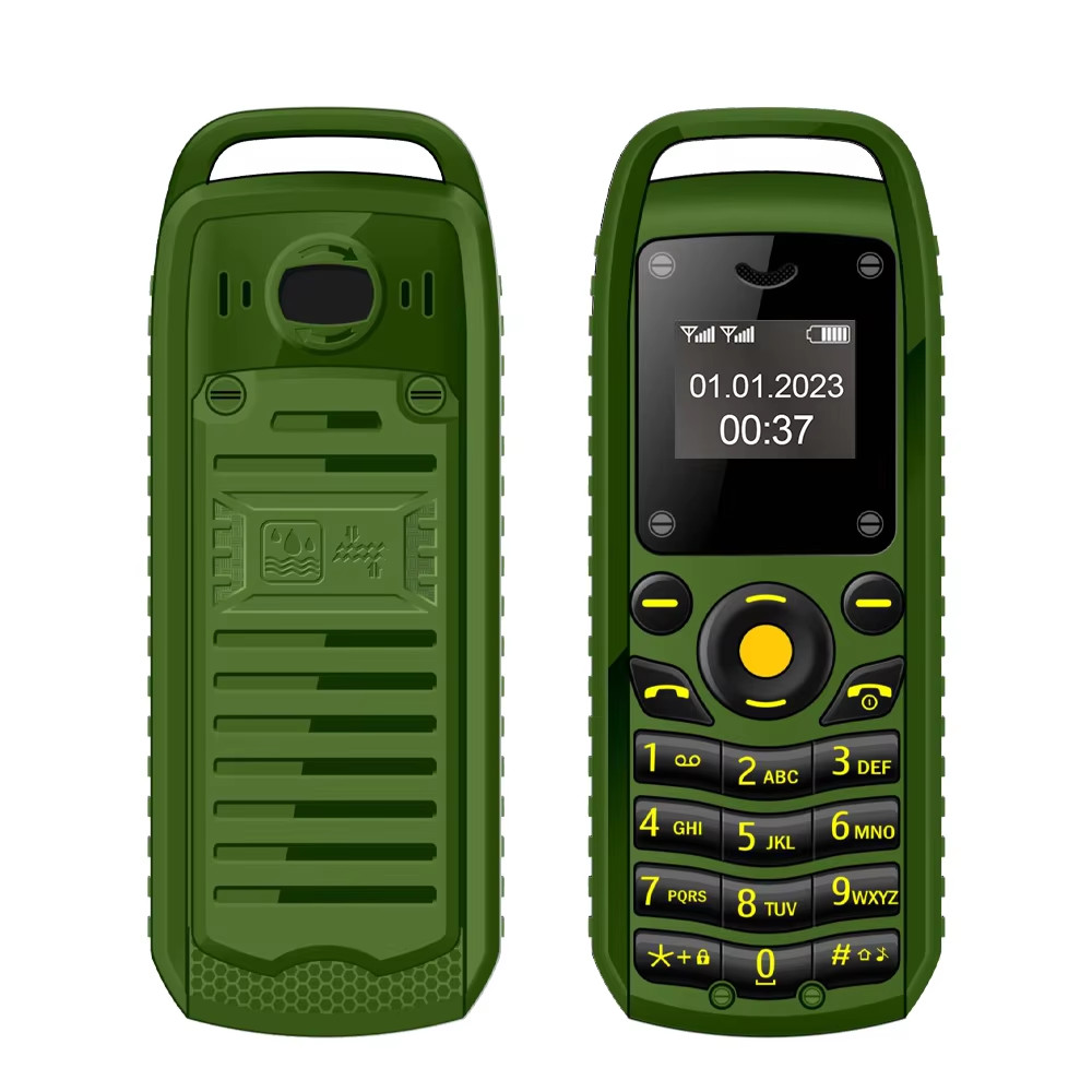 B25 Button Mini Mobile Phone 2 SIM Standby Bluetooth Dialing Surround Wear Black