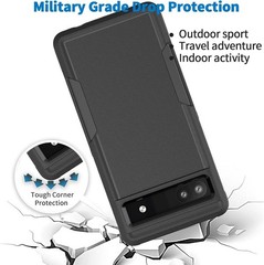 Google Pixel 6A 5G, Commuter Phone Case [Military Grade] 2 in 1 Shockproof Rugge